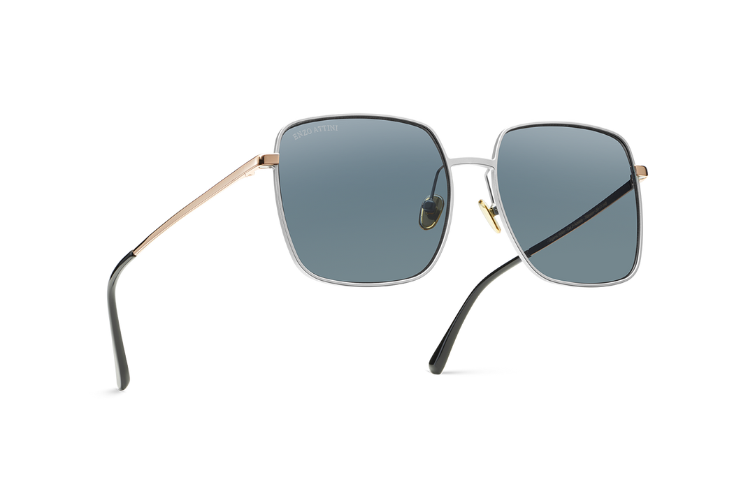 Charles Bridge / Silver & Rose Gold Color + Dark Black Lens.