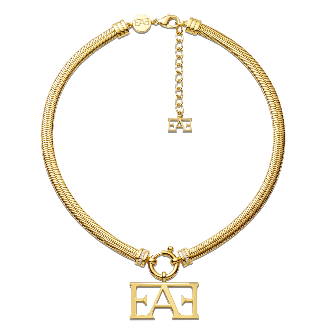 Monogram Snake Chain Necklace.