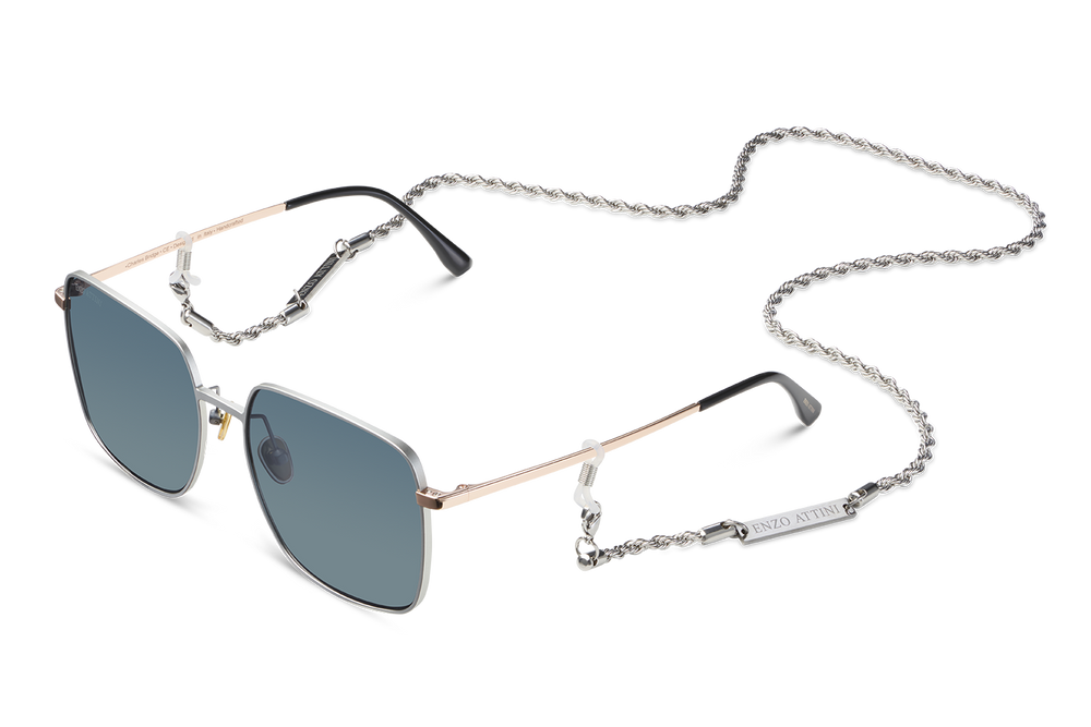 Charles Bridge / Silver & Rose Gold Color + Dark Black Lens.