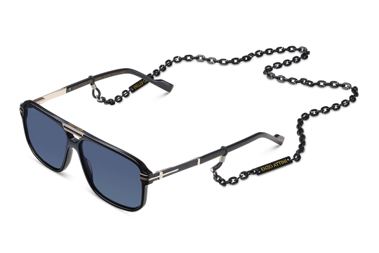 Val d'Orcia/ Black & Gold Color + Dark Black Lens.