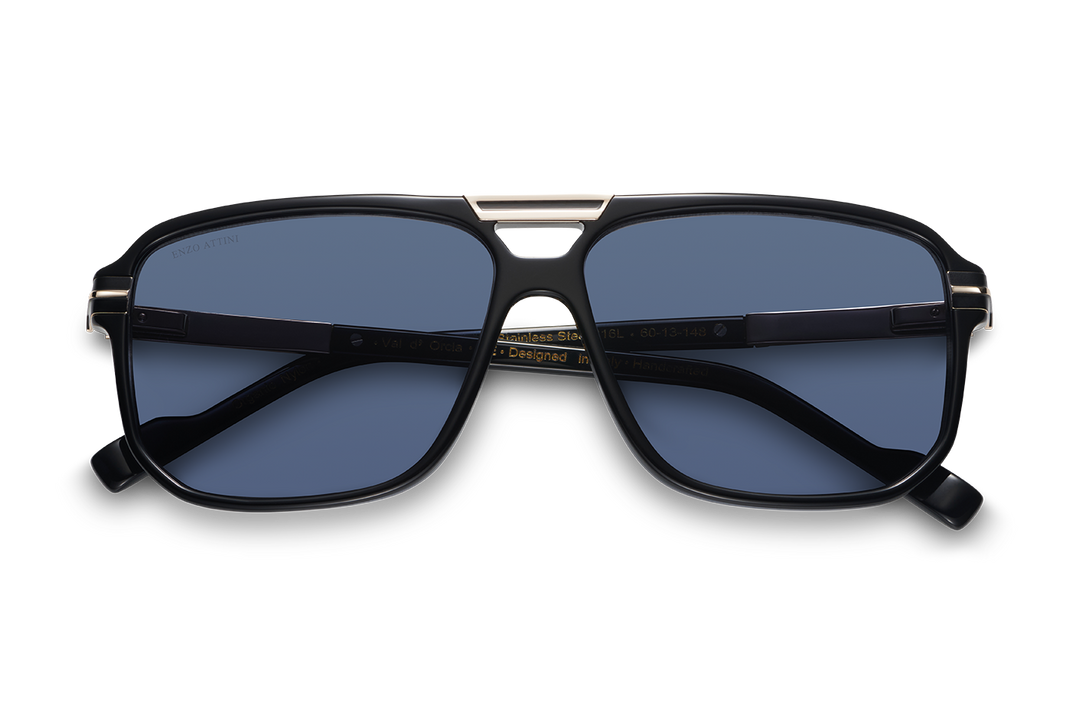 Val d'Orcia/ Black & Gold Color + Dark Black Lens.