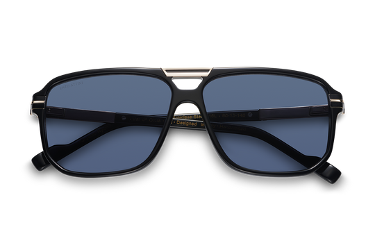 Val d'Orcia/ Black & Gold Color + Dark Black Lens.