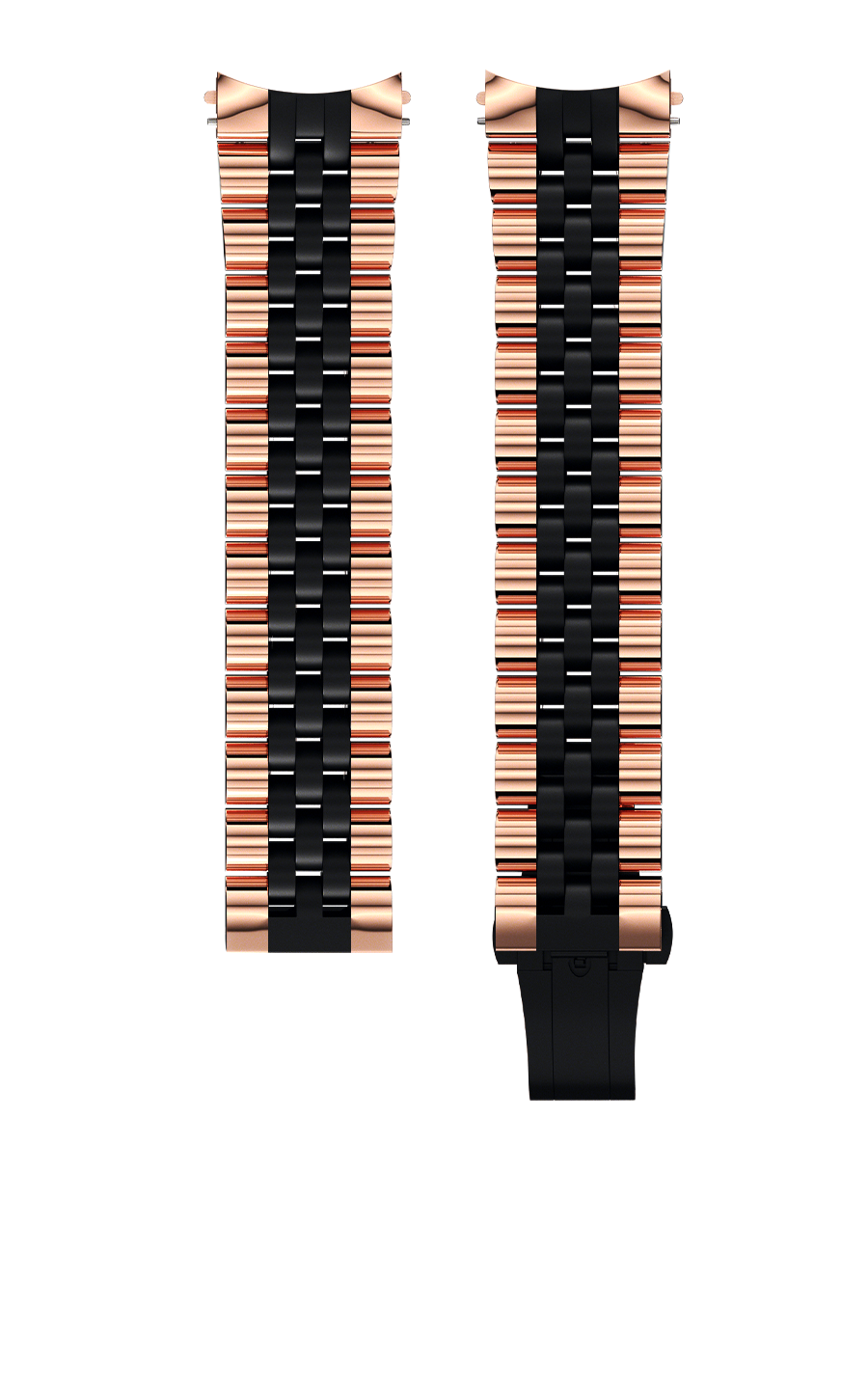 President bracelet, Rose Gold - Black
