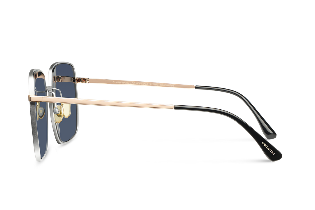 Charles Bridge / Silver & Rose Gold Color + Dark Black Lens.