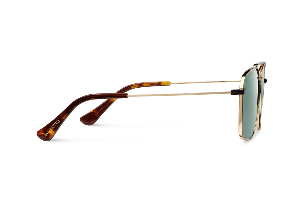 Taj Mahal / Tortoise & Gold Color + Dark Green Lens.