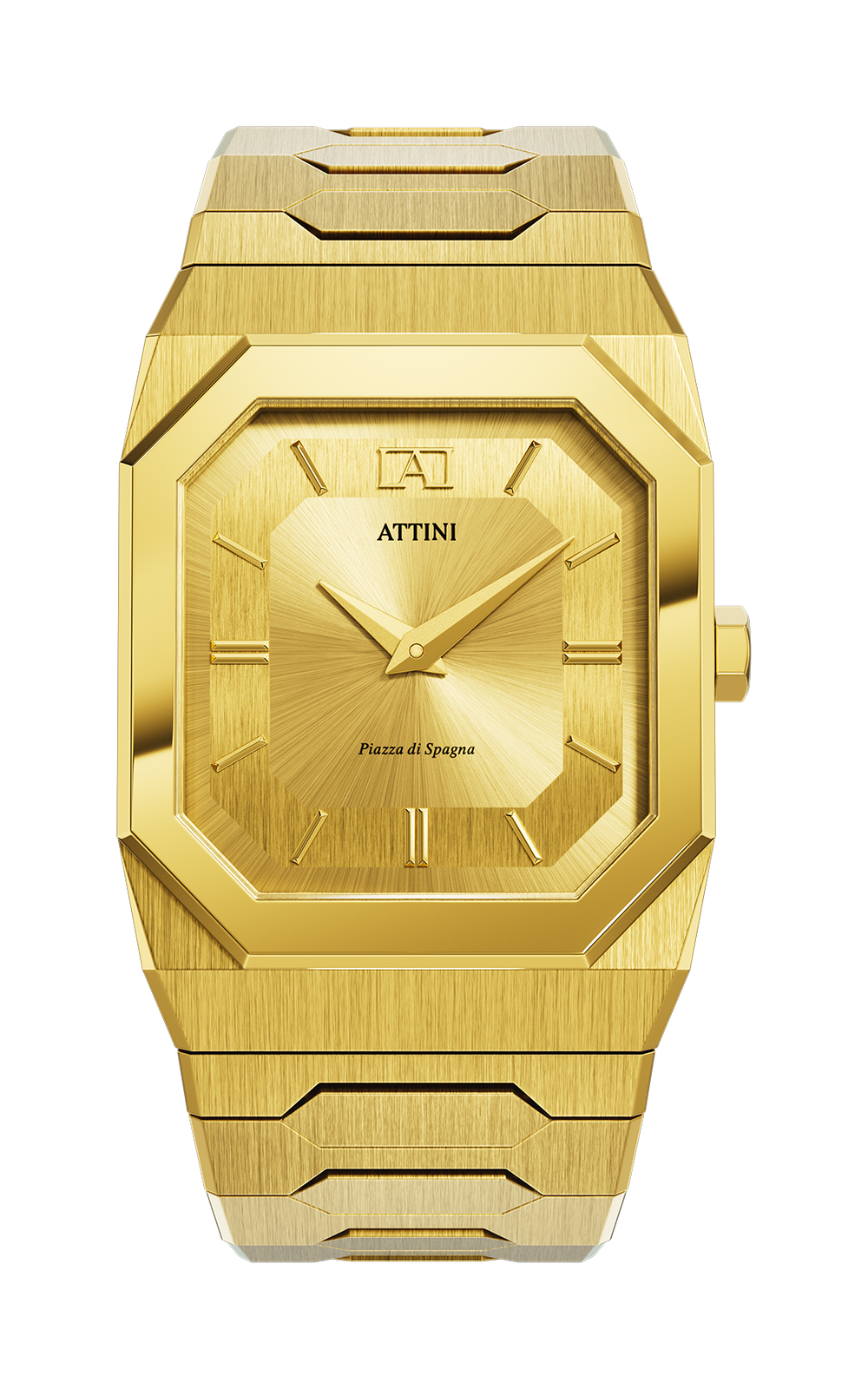 ATTINI - Piazza di Spagna, Roma / Oyster Bracelet, Gold Color, Swiss Movement
