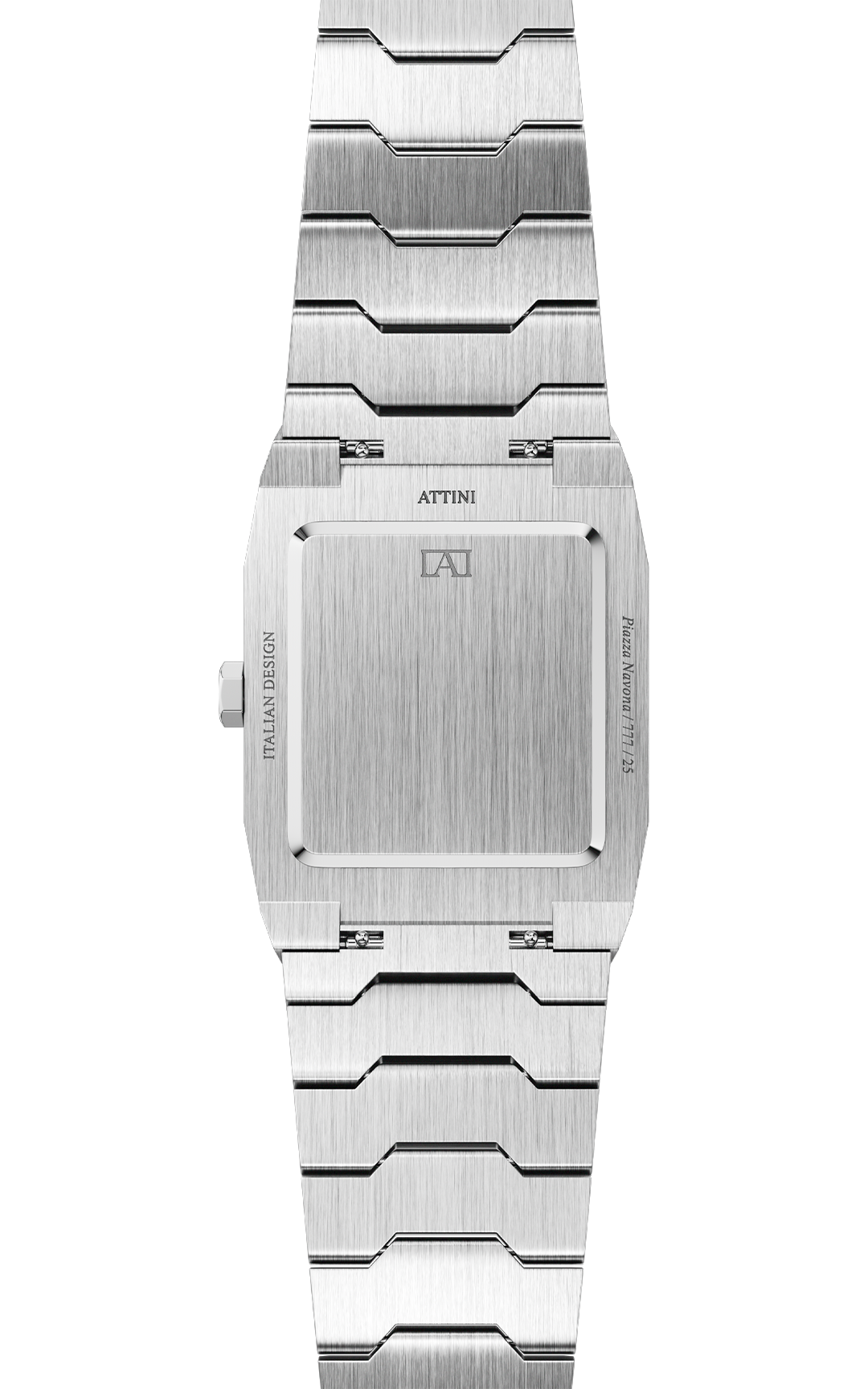 ATTINI - Piazza Navona, Roma / Oyster Bracelet, Silver Color, Swiss Movement