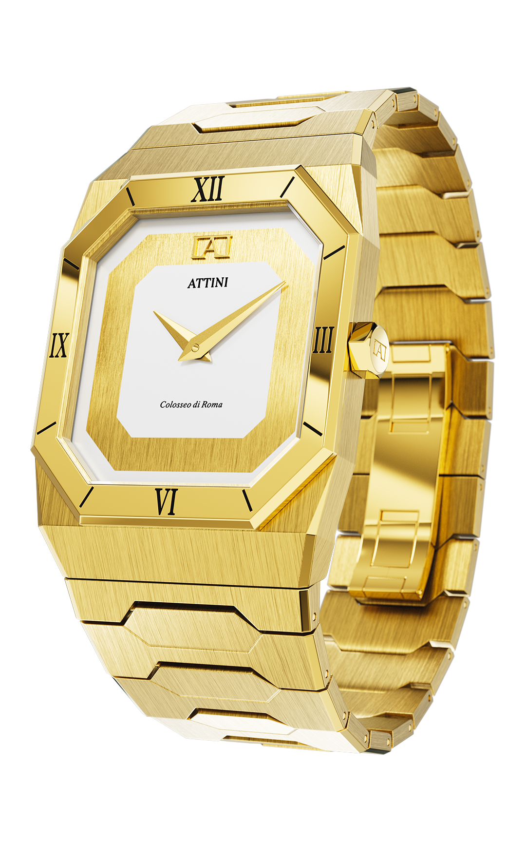 ATTINI - Colosseo di Roma, Verona / Oyster Bracelet, Gold Color, Swiss Movement