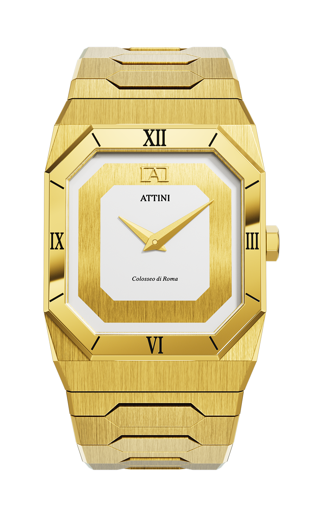 ATTINI - Colosseo di Roma, Verona / Oyster Bracelet, Gold Color, Swiss Movement