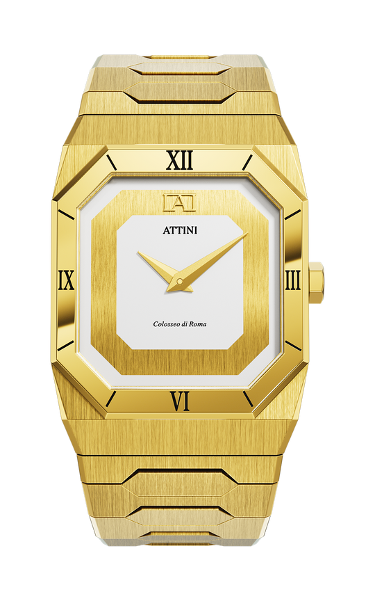 ATTINI - Colosseo di Roma, Verona / Oyster Bracelet, Gold Color, Swiss Movement