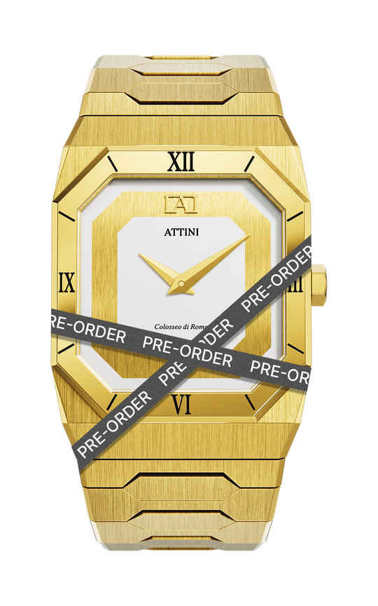ATTINI - Colosseo di Roma, Verona / Oyster Bracelet, Gold Color, Swiss Movement