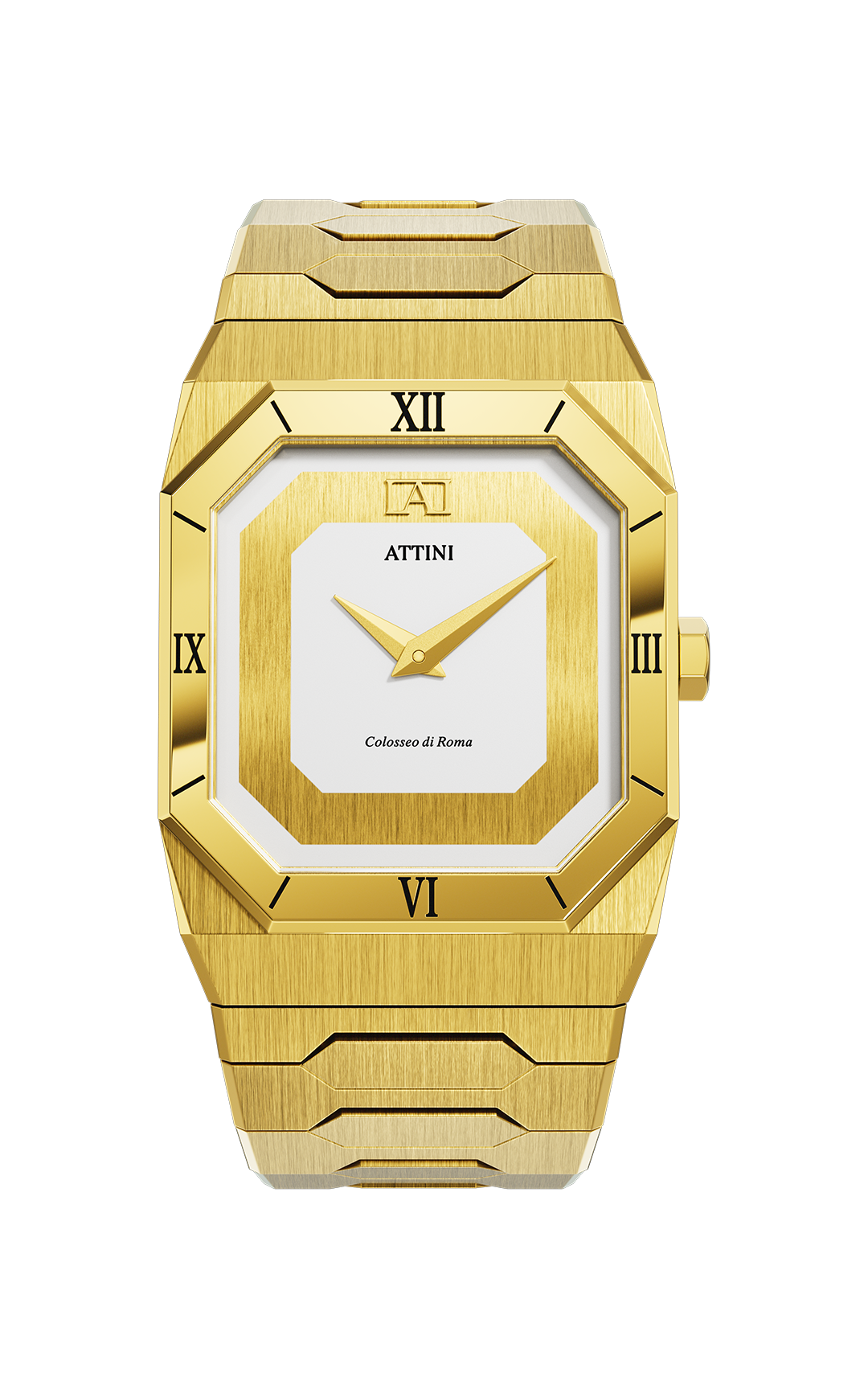 ATTINI - Colosseo di Roma, Verona / Oyster Bracelet, Gold Color, Swiss Movement.