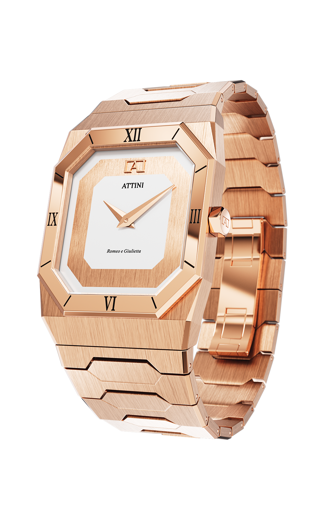 ATTINI - Romeo e Giulietta, Verona / Oyster Bracelet, Rose Gold Color, Swiss Movement.