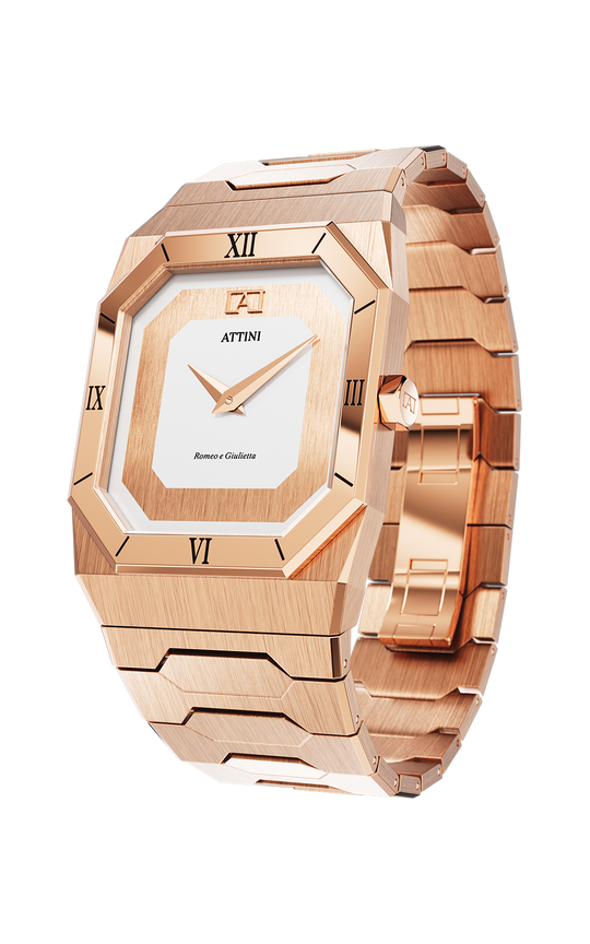 ATTINI - Romeo e Giulietta, Verona / Oyster Bracelet, Rose Gold Color, Swiss Movement.