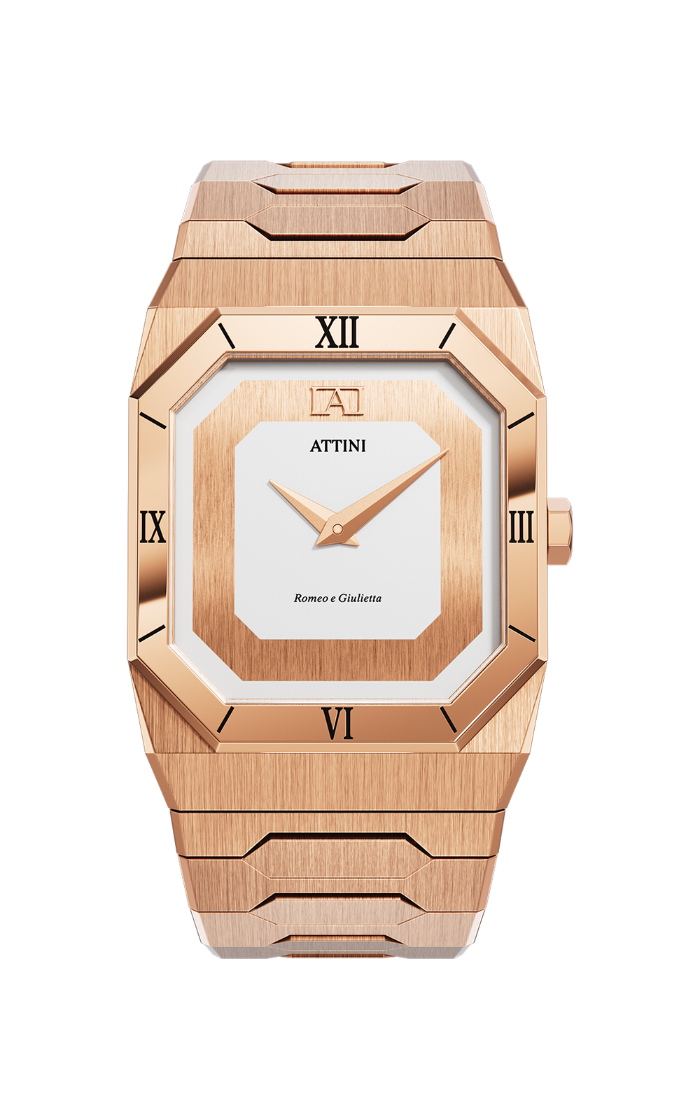 ATTINI - Romeo e Giulietta, Verona / Oyster Bracelet, Rose Gold Color, Swiss Movement.