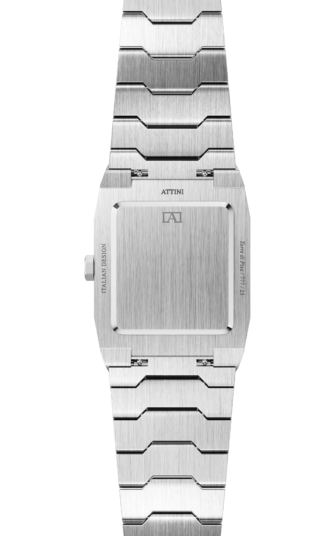 ATTINI - Torre di Pisa / Oyster Bracelet, Silver Color, Swiss Movement.