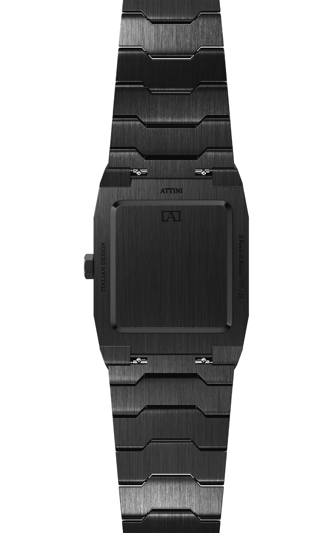 ATTINI - Il Ponte di Rialto, Venezia / Oyster Bracelet, Black Color, Swiss Movement