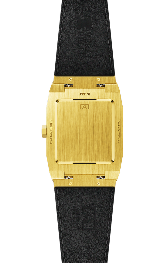 ATTINI - La Scala / Leather Strap, Black Color, Swiss Parts.