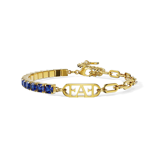 Glam Tennis Chain Bracelet / Blue Color.