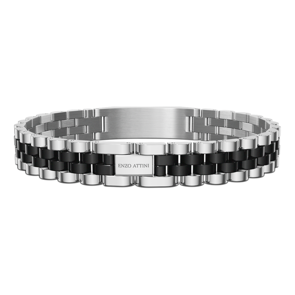 "Piazza Navona" - President Bracelet / Silver & Black