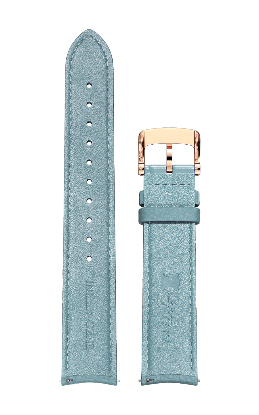 Tiffany Italian Leather Strap / Rose Gold Color Buckle