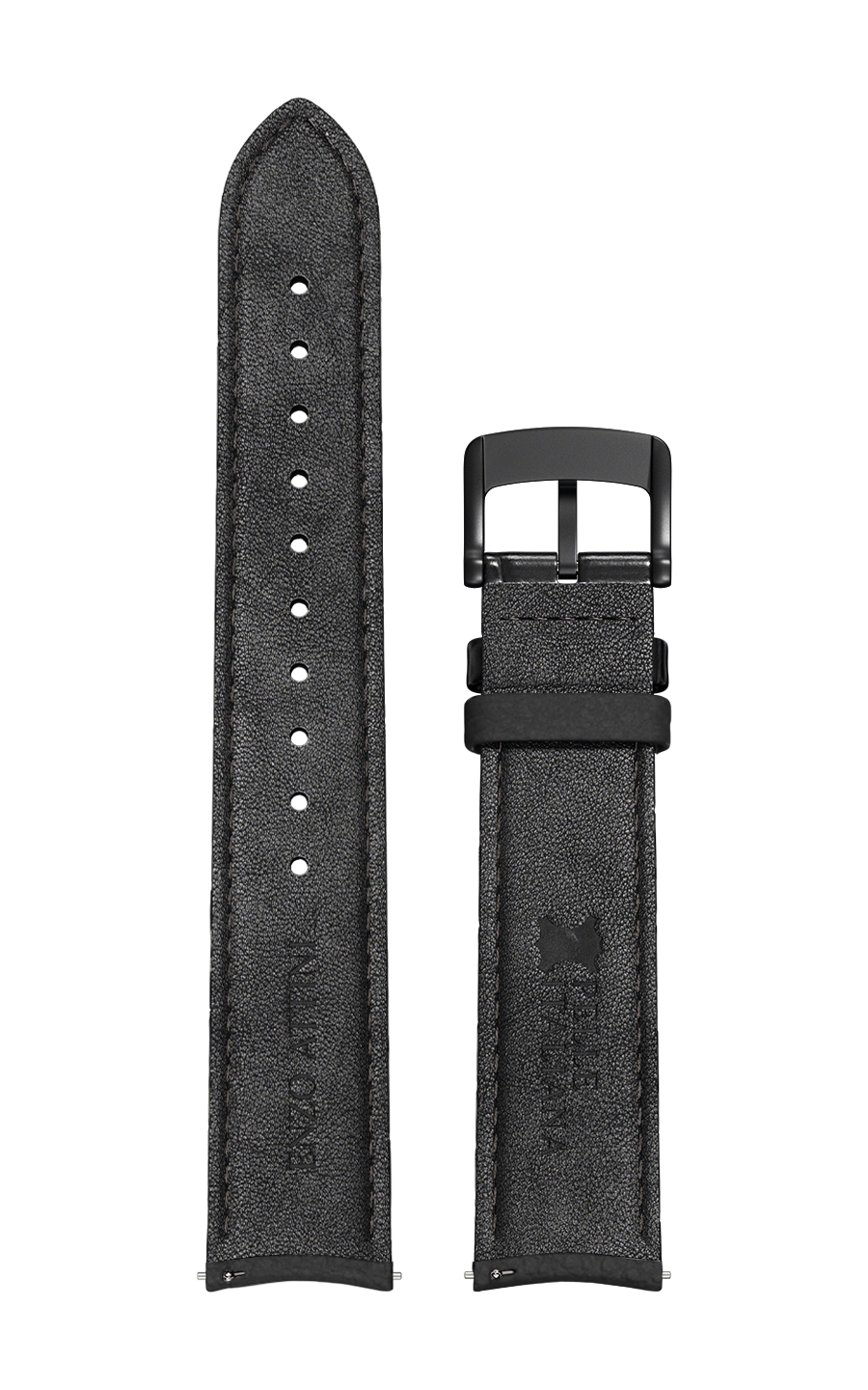 Black Italian Leather Strap / Black Color Buckle