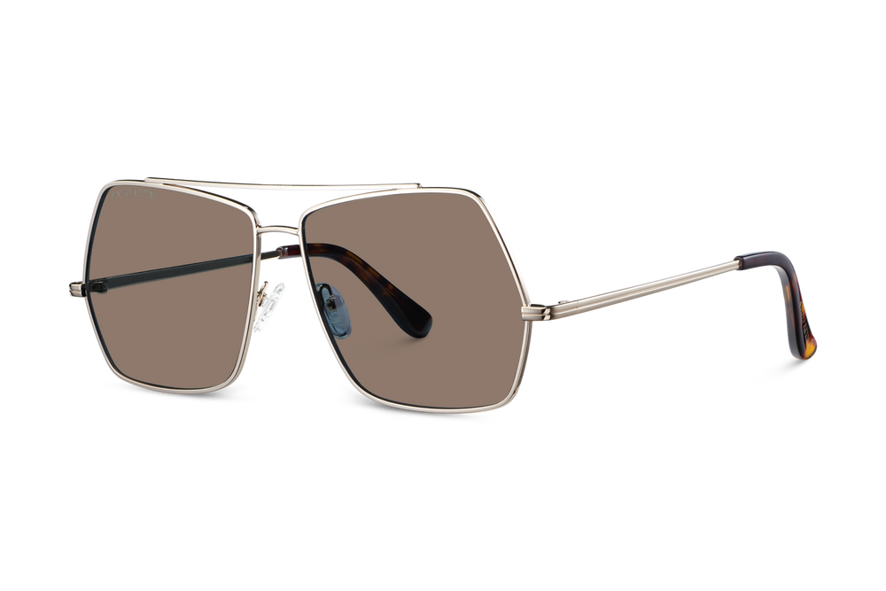 Lake Geneva / Tortoise & Gold Color + Brown Lens.