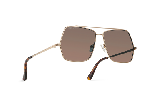 Lake Geneva / Tortoise & Gold Color + Brown Lens