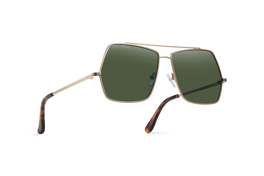 Lake Geneva / Tortoise & Gold Color + Green Lens.