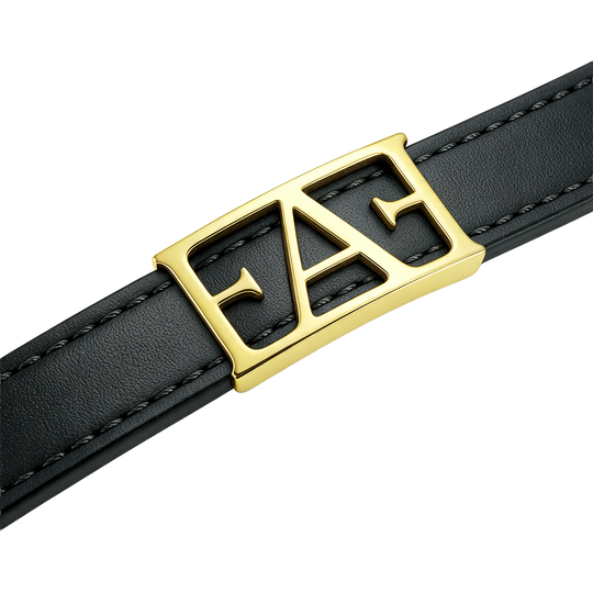 Statement Leather Bracelet / Black Color
