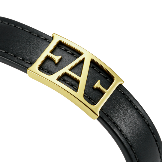 Statement Leather Bracelet / Black Color