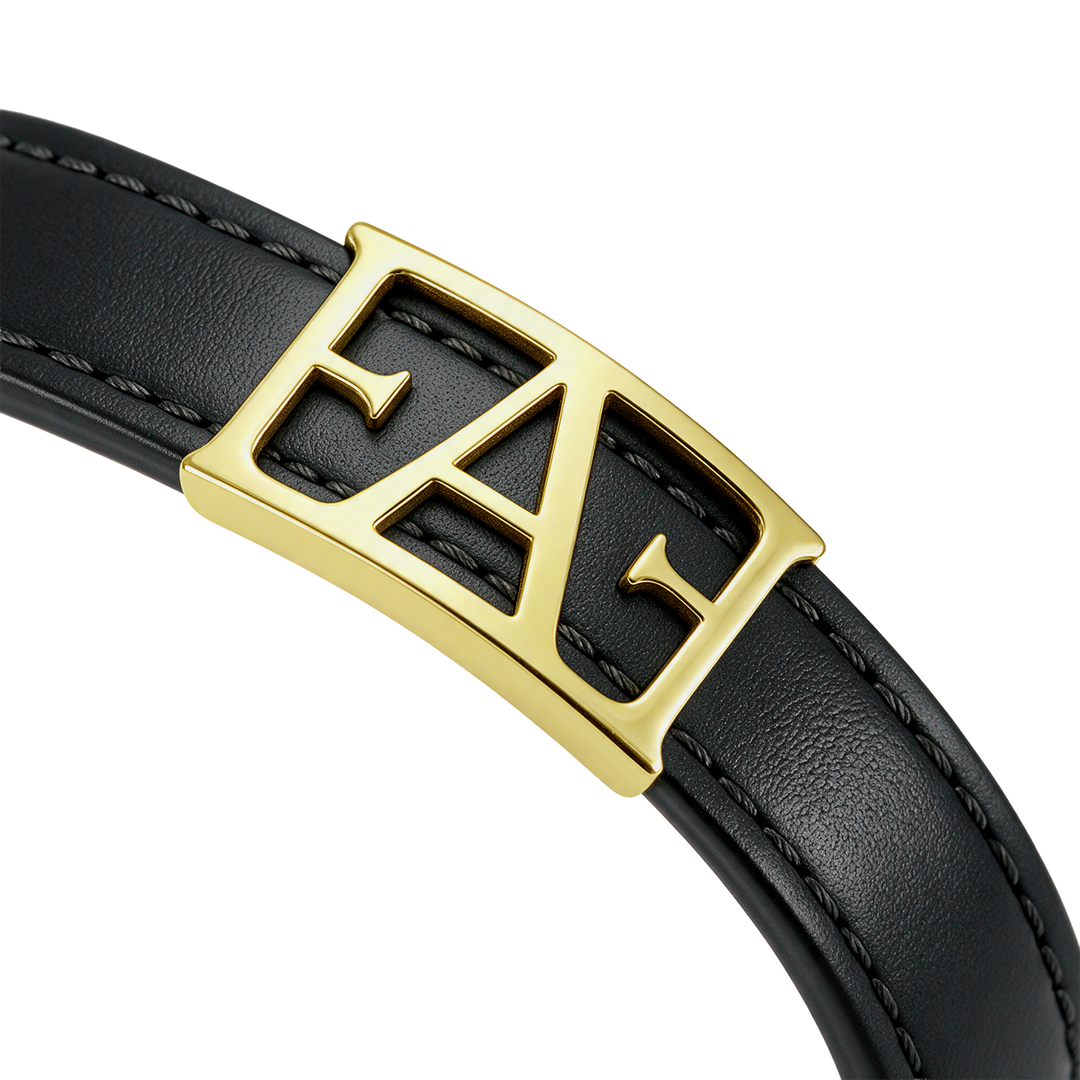 Statement Leather Bracelet / Black Color.