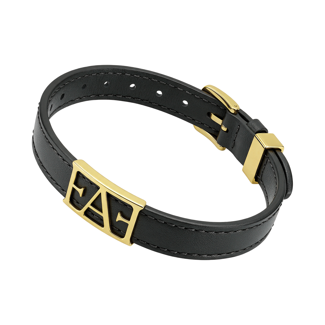 Statement Leather Bracelet / Black Color.