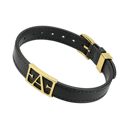 Statement Leather Bracelet / Black Color.