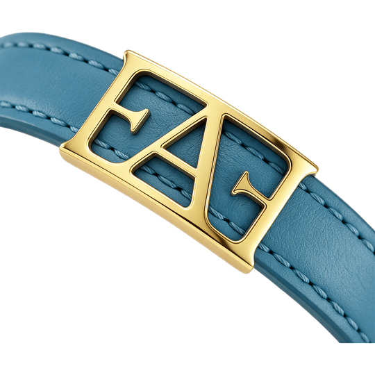 Statement Leather Bracelet / Blue Color.