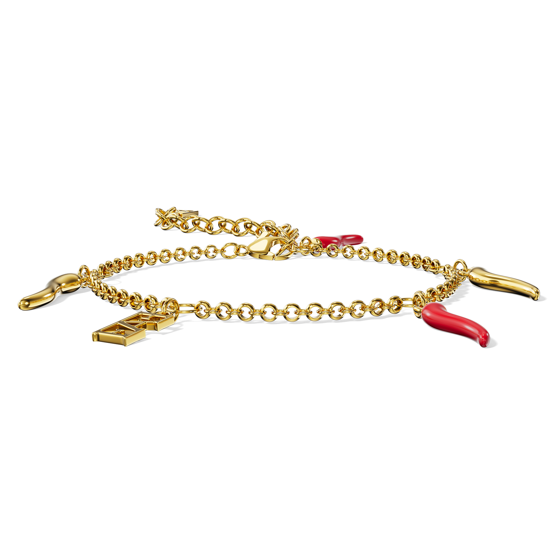 Cornicello Charm Bracelet – Red Horn - Enzo Attini - - jewelry_men