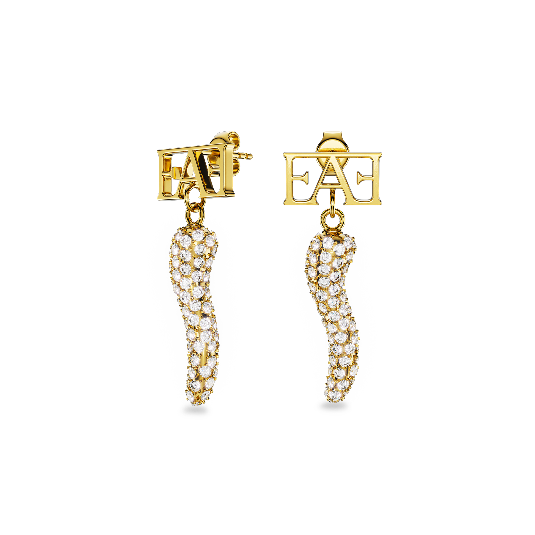 Cornicello Charm Earrings – White Horn - Enzo Attini - - earrings, jewelry_women