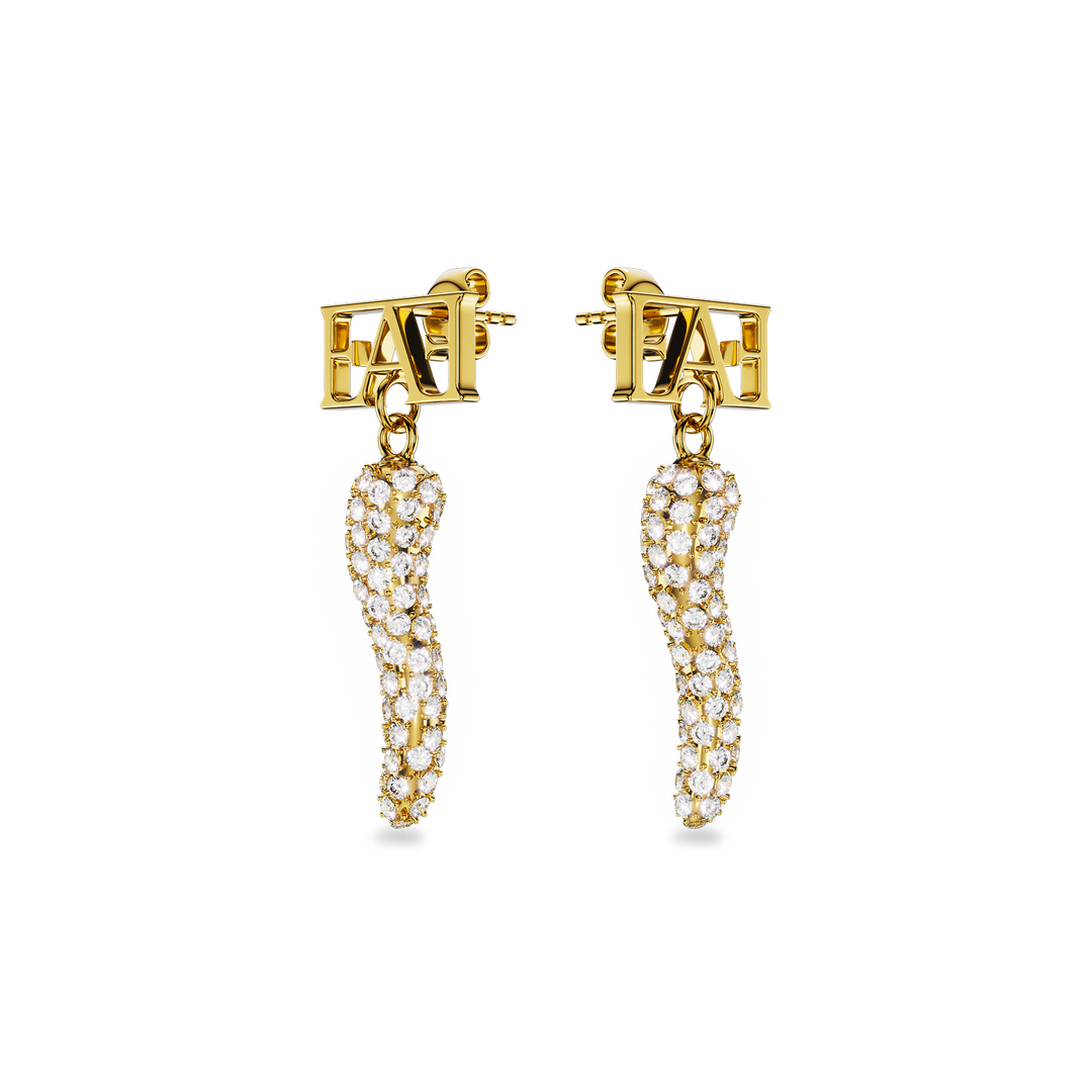 Cornicello Charm Earrings – White Horn - Enzo Attini - - earrings, jewelry_women