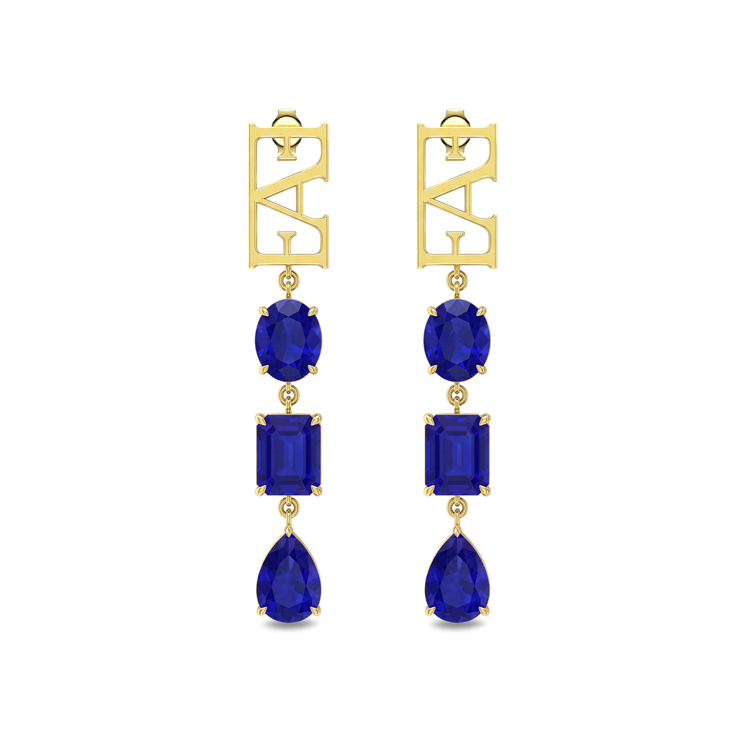 Trinity Earrings / Blue Color