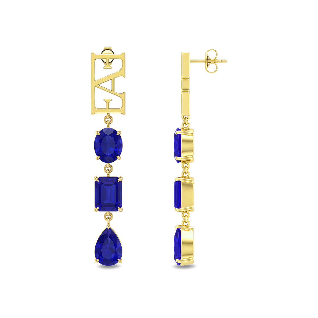 Trinity Earrings / Blue Color
