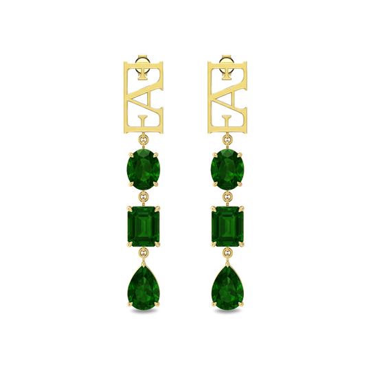 Trinity Earrings / Green Color
