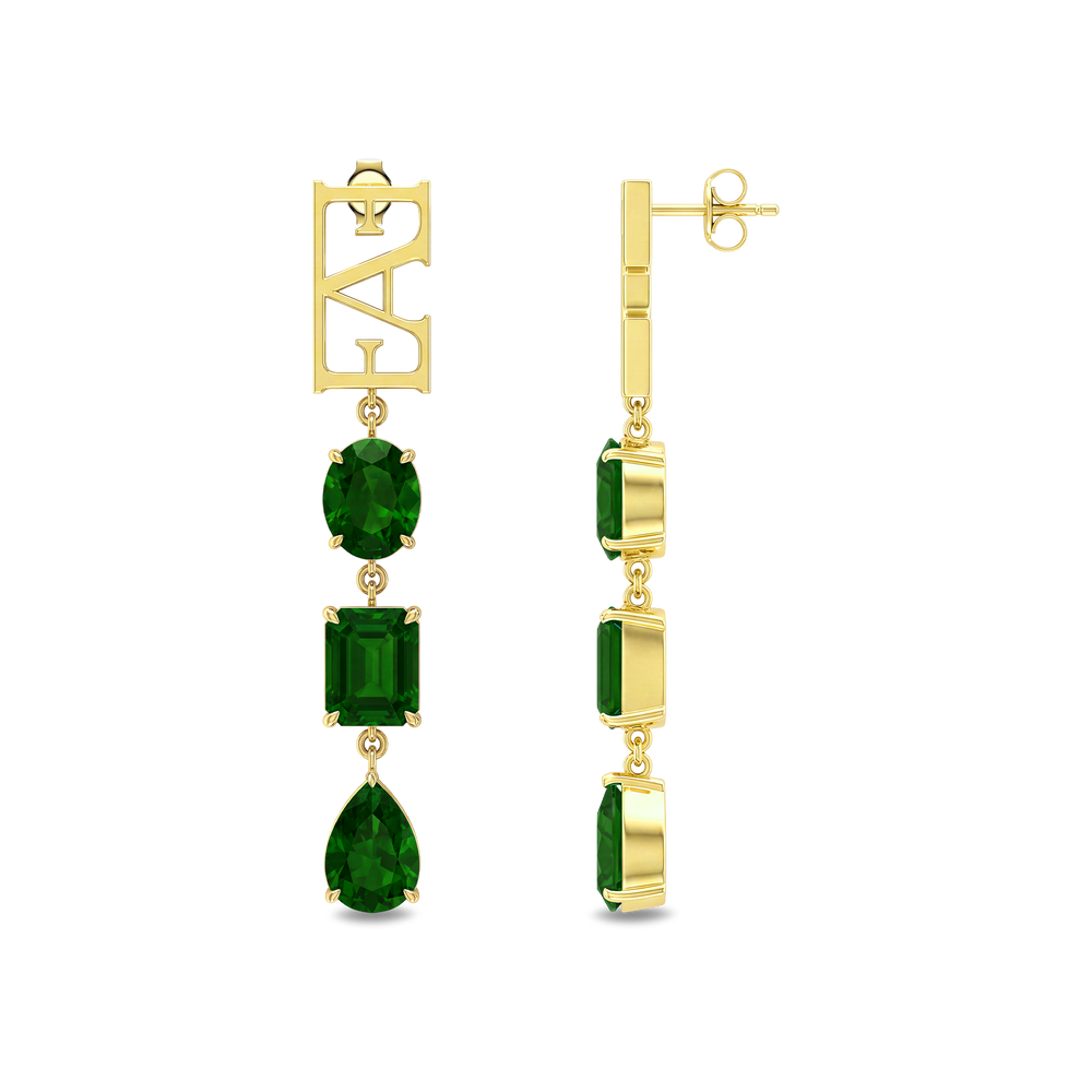 Trinity Earrings / Green Color