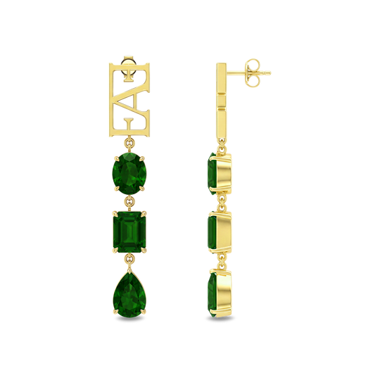 Trinity Earrings / Green Color