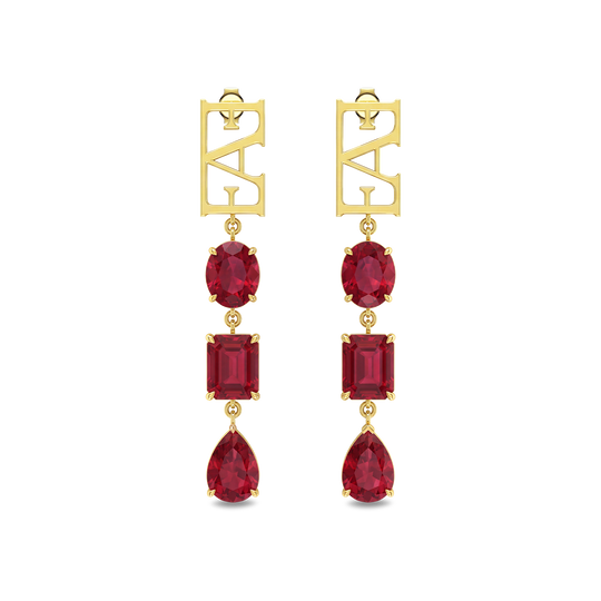 Trinity Earrings / Red Color