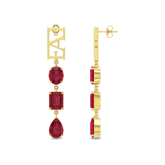 Trinity Earrings / Red Color