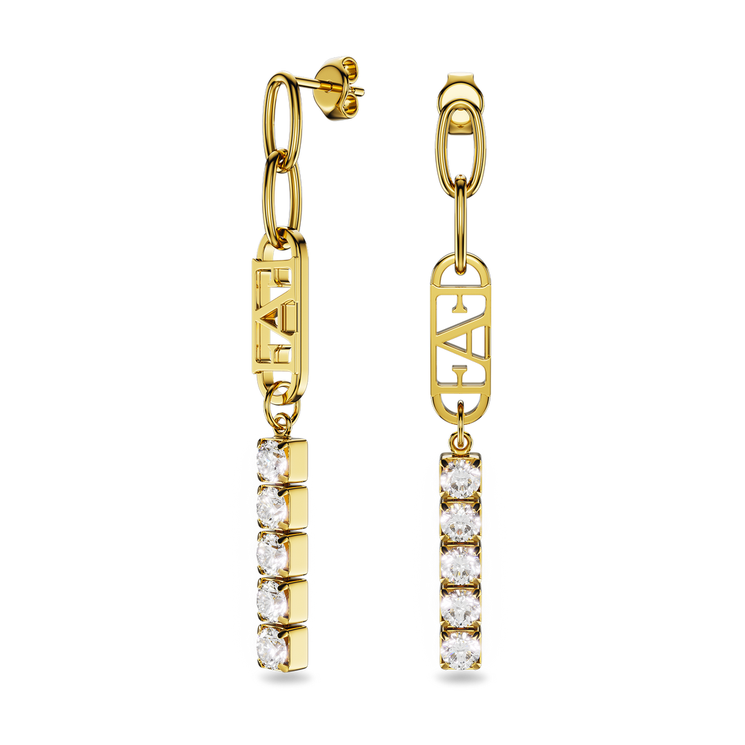 Glam Tennis Chain Earrings.