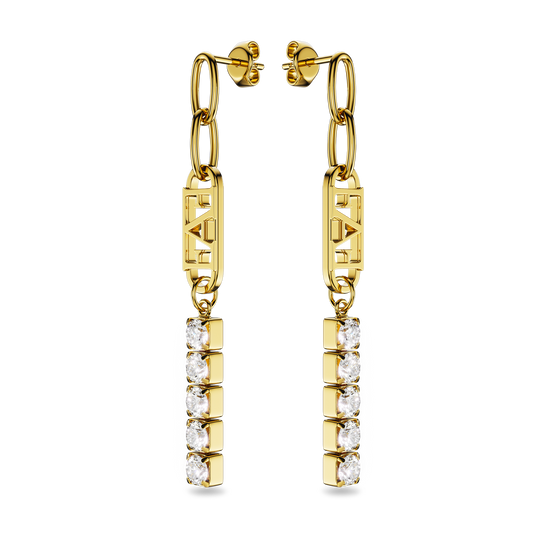 Glam Tennis Chain Earrings.