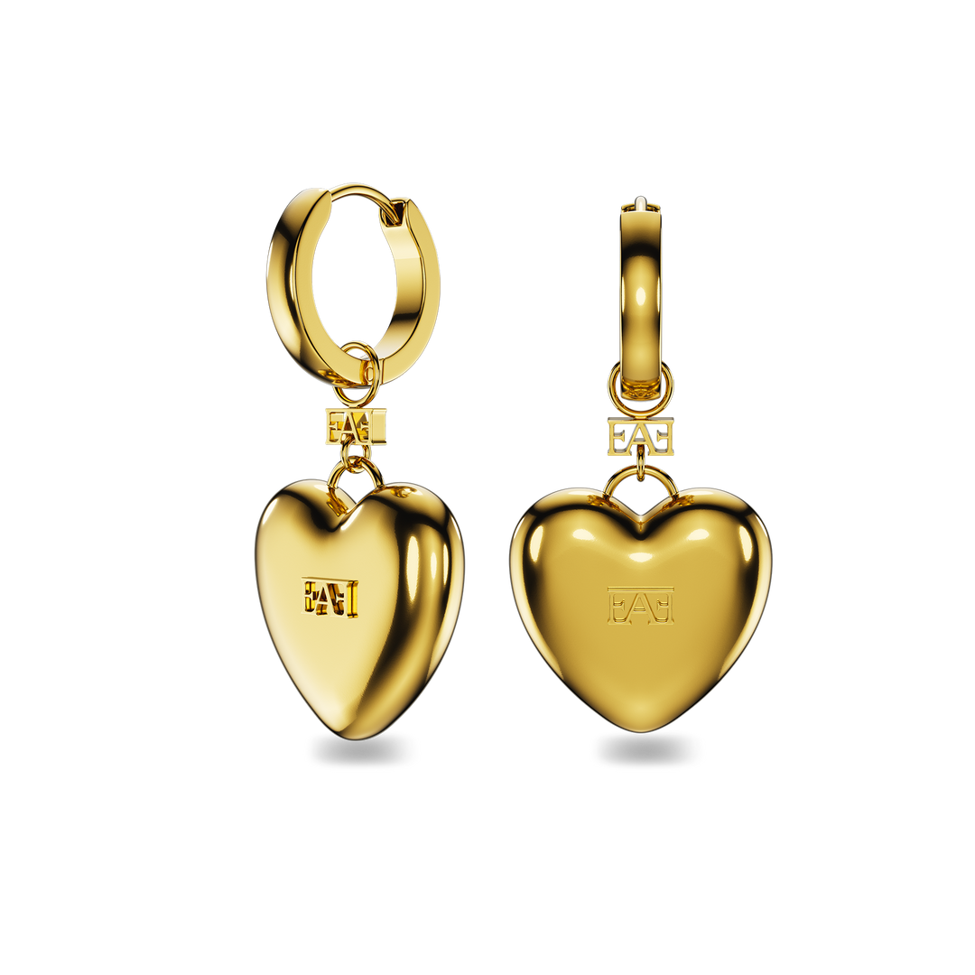 Heart Charm Hoop Earrings