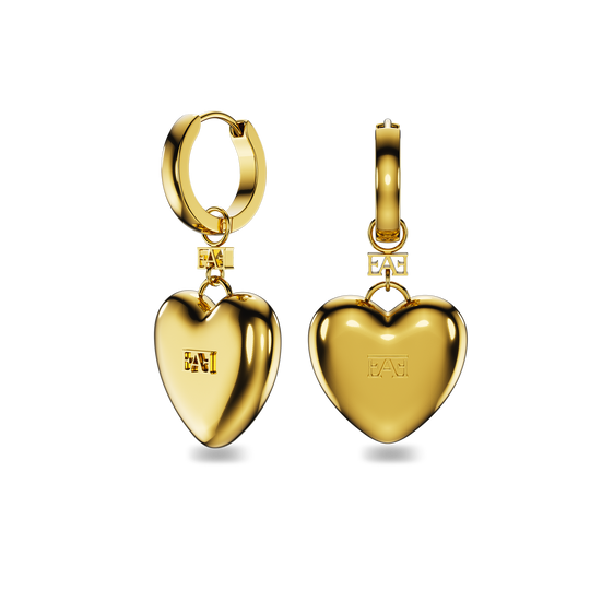 Heart Charm Hoop Earrings