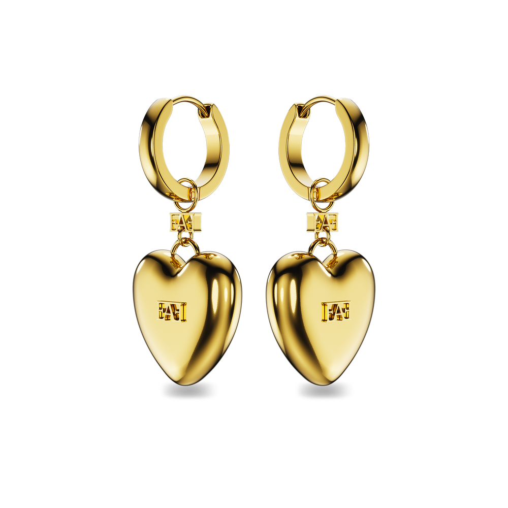 Heart Charm Hoop Earrings